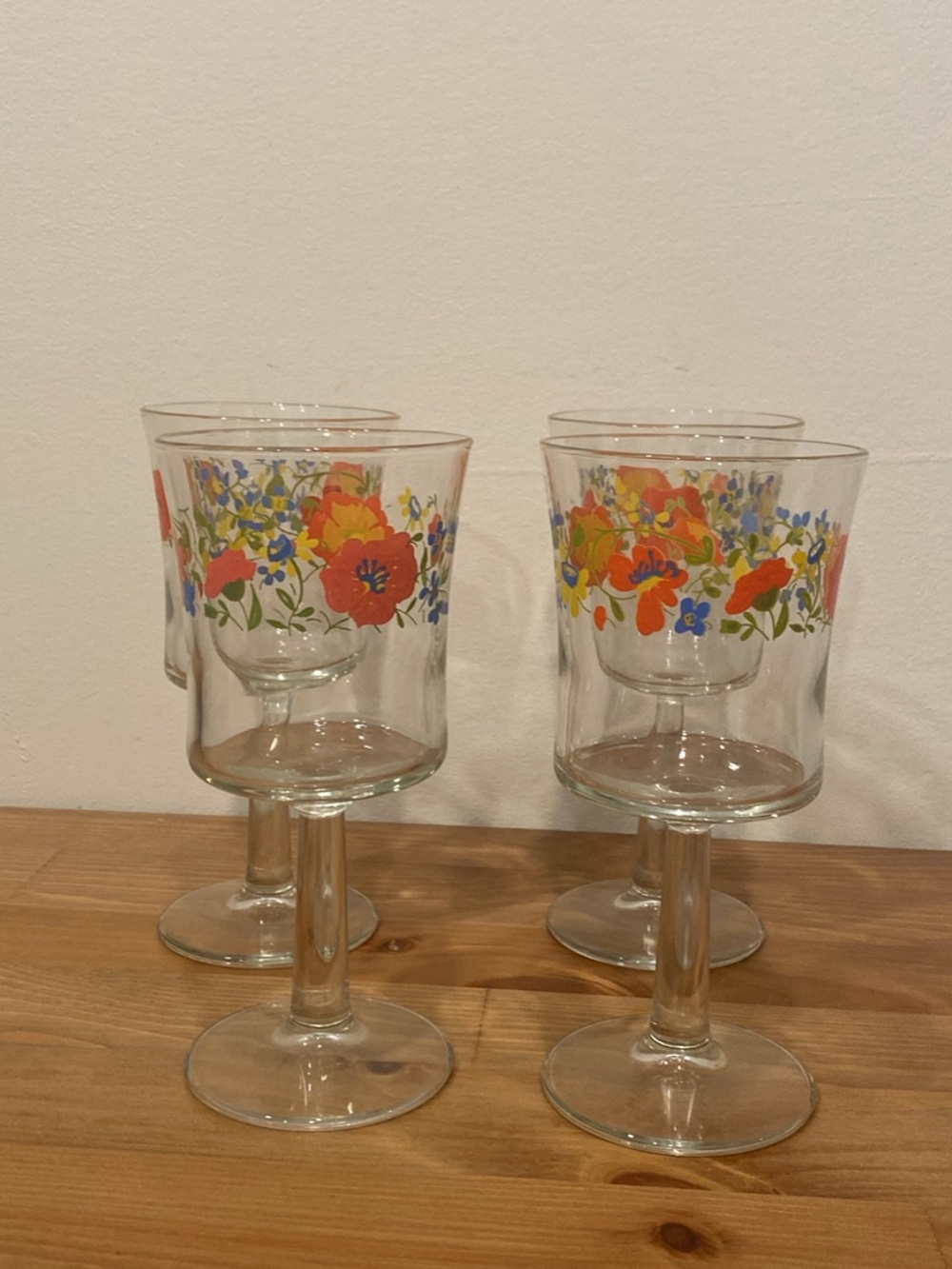 Vintage corelle wildflower Stemmed Wine Glasses